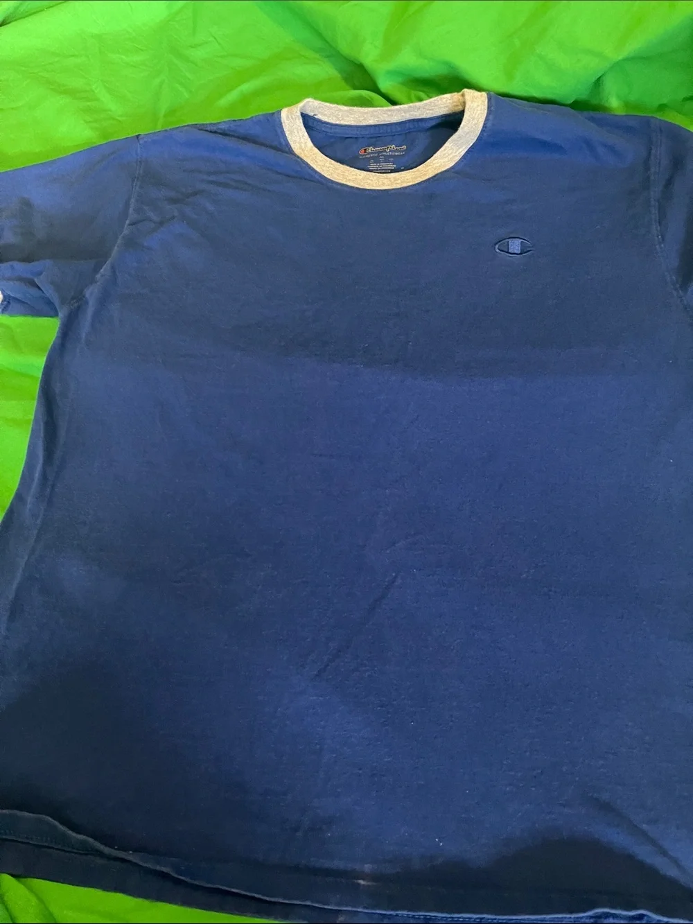 Champion Navy Short-Sleeve Ringer Tee with White Trim - Picture 7 of 7